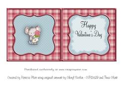 Happy Valentine's Day Elephant Square Card Insert