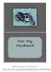 Blue Motor Bike for My Husband Insert