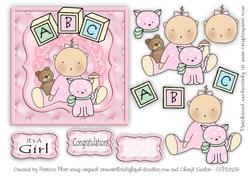 It's a Girl Card Topper