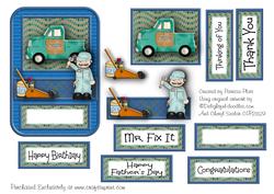 Blue Mr. Fix It Birthday/father's Day Card Topper