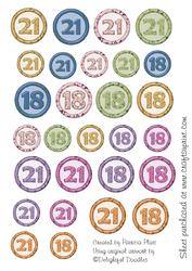 Numbers 18 and 21 Circle Embellishments