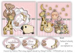 Baby Girl Aperture Card Topper and Insert