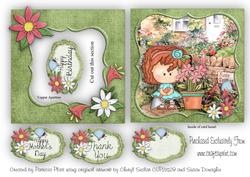 Gardening Girl Various Occasions Aperture Topper and Insert