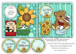 Get Well Bear Aperture Topper and Insert