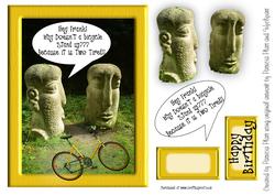 Hey Frank Bicycle Joke Birthday Card Topper