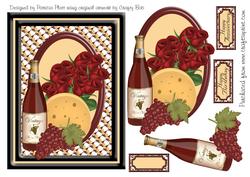 Wine and Roses Card Topper