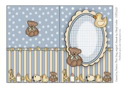 Blue New Baby Pram and Toys Blank Insert