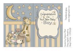 New Baby Boy Stars and Stripes Insert