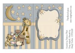 New Baby Boy Stars and Stripe Blank Insert