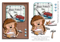 Hedgehog Fathers Day Card Topper