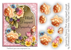 Rose With Deepest Sympathy A5 Card Topper