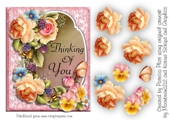 Rose Thinking Of You A5 Card Topper