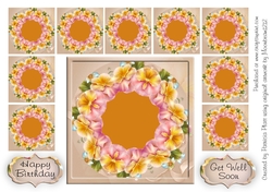 Peach Pansy Teabag Topper Happy Birthday or Get Well Soon