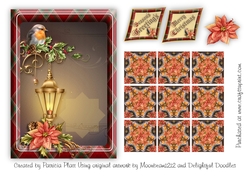 Christmas Robin Teabag Squares and Topper 2