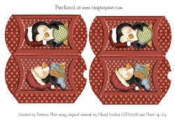 Red Penguins Chirstmas Pillow Box