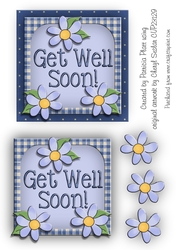Get Well Soon Blue Daisy Topper