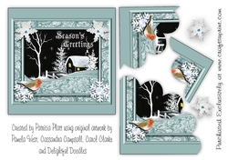 Snowy Night Seasons Greetings Corner Stacke Card topper