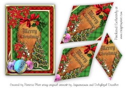 Vintage Christmas 5x7 Diamond Pyramid Topper