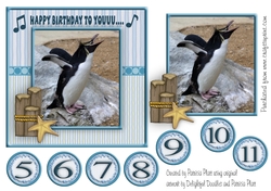 Funny Singing Penguin Birthday Card Topper ages 5 to 11