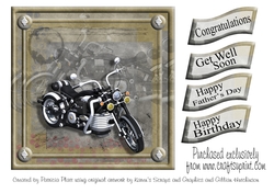 Grunge Motorcycle Card Topper various occasions
