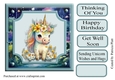 7x7 Cute Baby Unicorn #3 Toppper