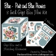 Blue - Pink and Blue Peonies 3 Inch Gift Box Mini Kit