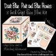 Light Pink - Pink and Blue Peonies 3 Inch Gift Box Mini Kit