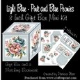 Light Blue - Pink and Blue Peonies 3 Inch Gift Box Mini Kit