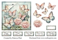 Butterflies and Flowers Square in Squares Various Occasions