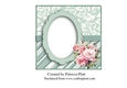 Teal Square Butterflies and Flowers insert
