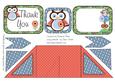 Criss Cross Pocket Blue Owl Thank You