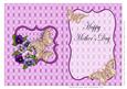 Purple Pansies and Butterflies Mother's Day Insert
