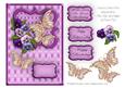 Birthday Purple Pansies and Butterflies Topper
