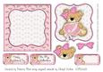 Pink Valentine Bear Square Card Topper