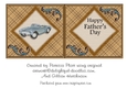 Blue Corvette Square Happy Fathers Day Insert