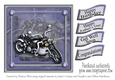 Blue Grunge Motorcycle Card Topper various occasions