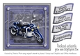 Blue Grunge Blue Motorcycle Card Topper various occasions