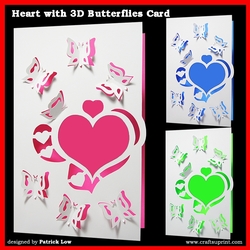 Heart with 3D Butterflies Card