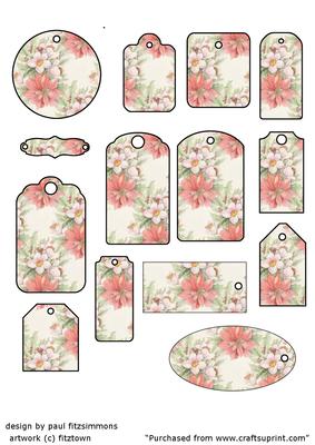 14 Floral Tags