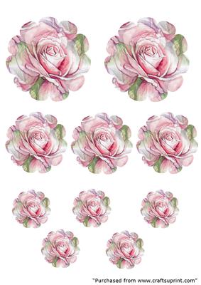Pink Rose Floral Toppers