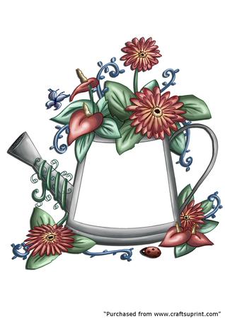 Floral Watering Can Frame