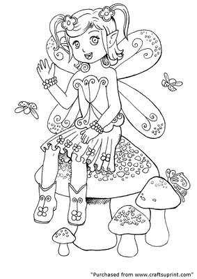 Buttercup Fairy and Toad Stool