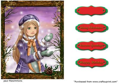 Playing in the Snow Card Front