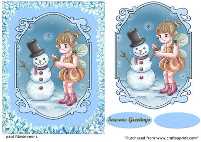 Fairy Snowman Topper and Sentiment