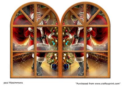 Window Santa Cut and Fold
