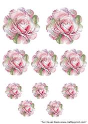 Pink Rose Floral Toppers