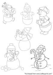 6 Snowmen Digi Stamps