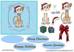 Cute Christmas Tiger 3D Topper