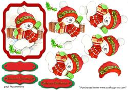 Snowman 3D Decoupage Topper with Sentiments