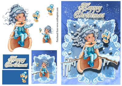 Ice Girl Sitting on a Bramch